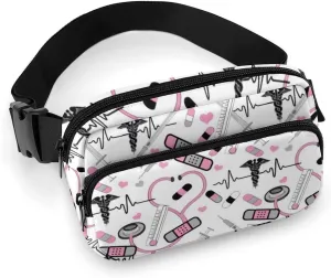Cute Stethoscope Nurse Large Capacity Portable All Print Waist Bag