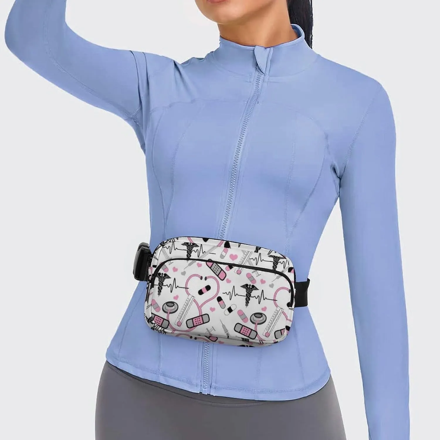 Cute Stethoscope Nurse Large Capacity Portable All Print Waist Bag