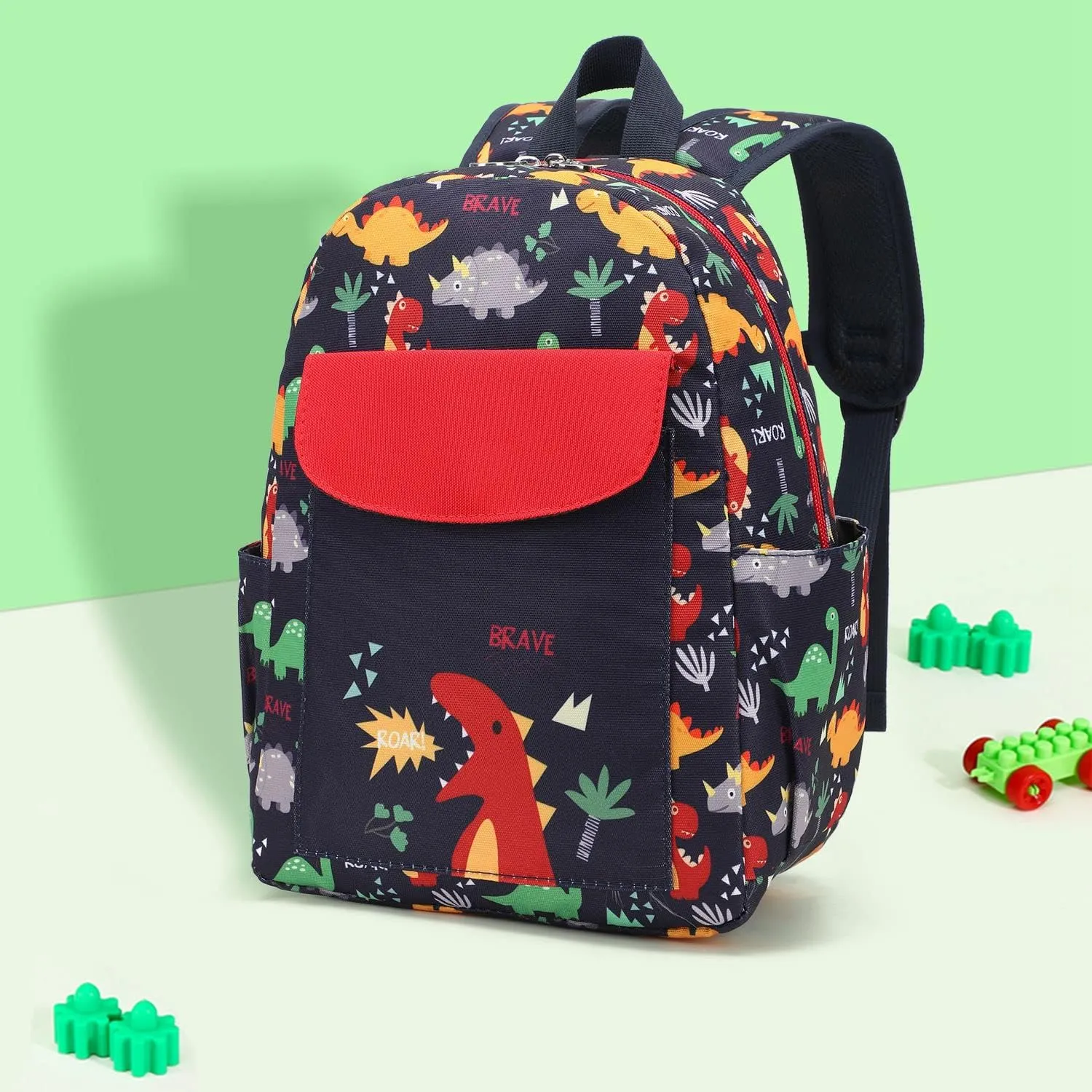 Cute Zoo Little 2d Backpack Kid Backpacks for Girls and Boys Toddler Backpack Waterproof Preschool Safety Harness Leash(Dinosaur)