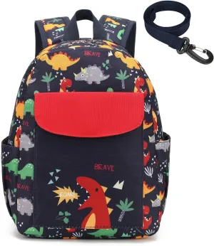 Cute Zoo Little 2d Backpack Kid Backpacks for Girls and Boys Toddler Backpack Waterproof Preschool Safety Harness Leash(Dinosaur)