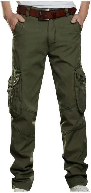Dademeo Men Military Cargo Pants Combat Trousers Cotton Straight Leg Stretchy Active Pants Athletic Travel Pants with Pockets