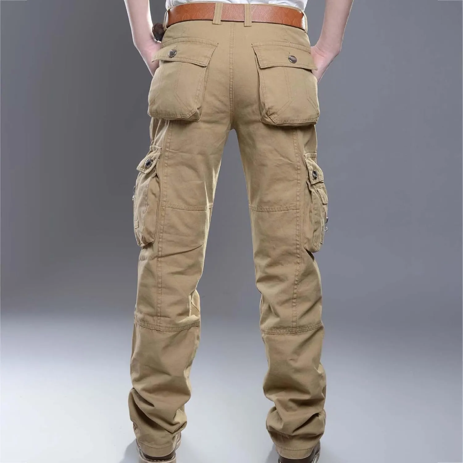 Dademeo Men Military Cargo Pants Combat Trousers Cotton Straight Leg Stretchy Active Pants Athletic Travel Pants with Pockets