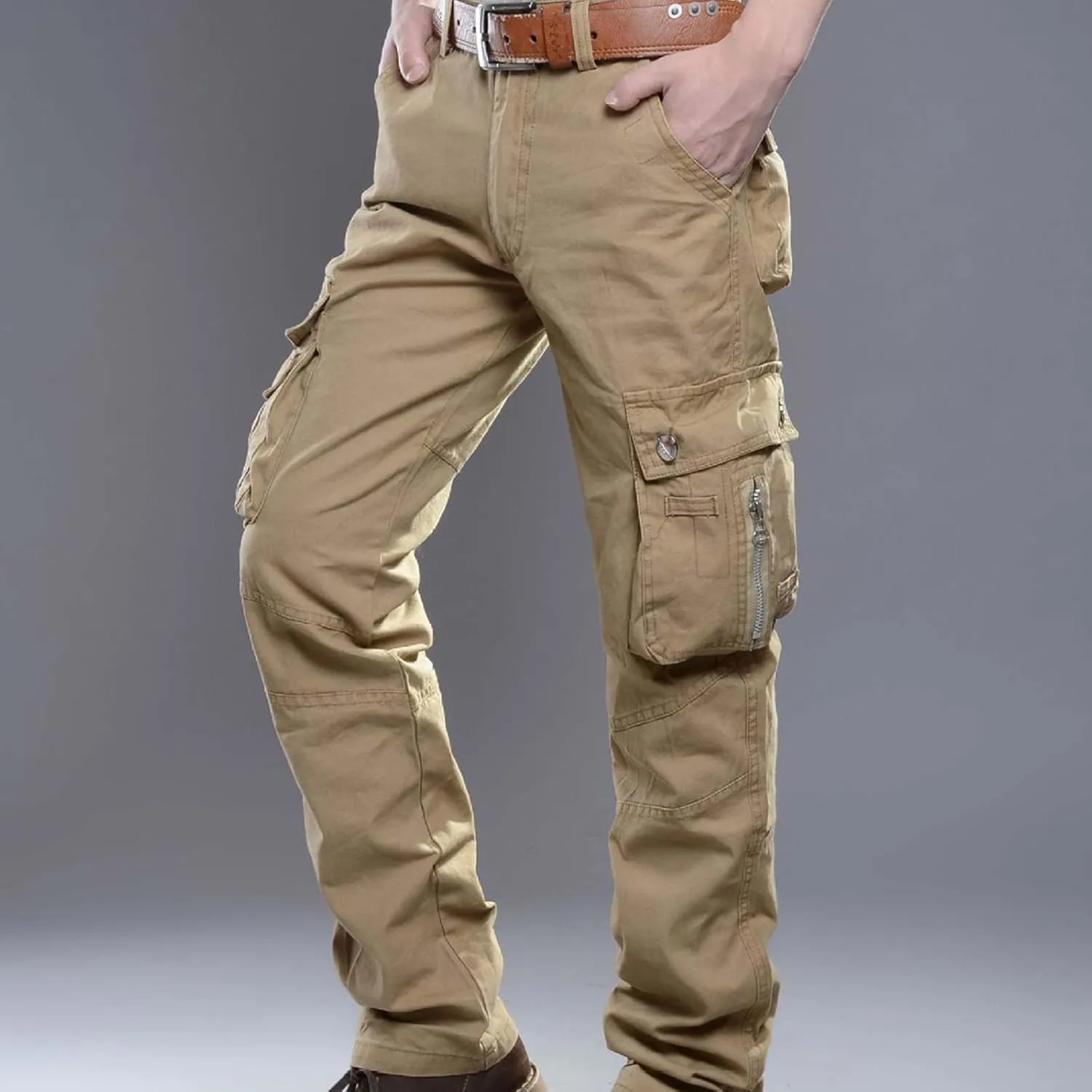 Dademeo Men Military Cargo Pants Combat Trousers Cotton Straight Leg Stretchy Active Pants Athletic Travel Pants with Pockets