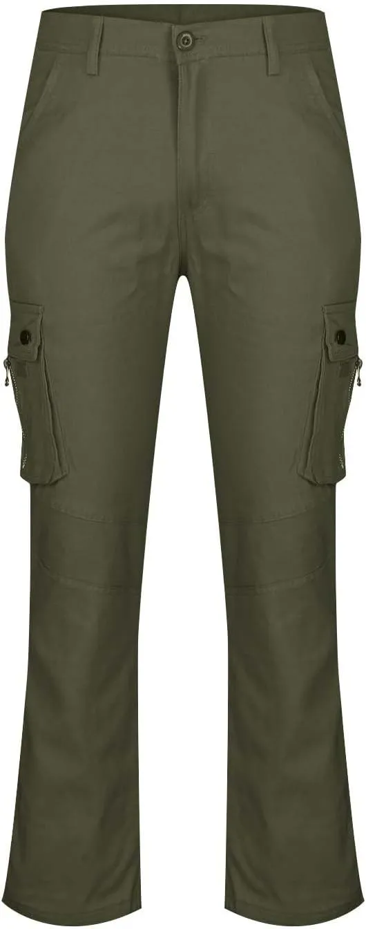 Dademeo Men Military Cargo Pants Combat Trousers Cotton Straight Leg Stretchy Active Pants Athletic Travel Pants with Pockets