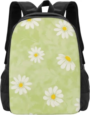 Daisies Pistachio Green Lightweight Packable Backpack Travel Casual Large Capacity Daypack Foldable Backpack For Men Women