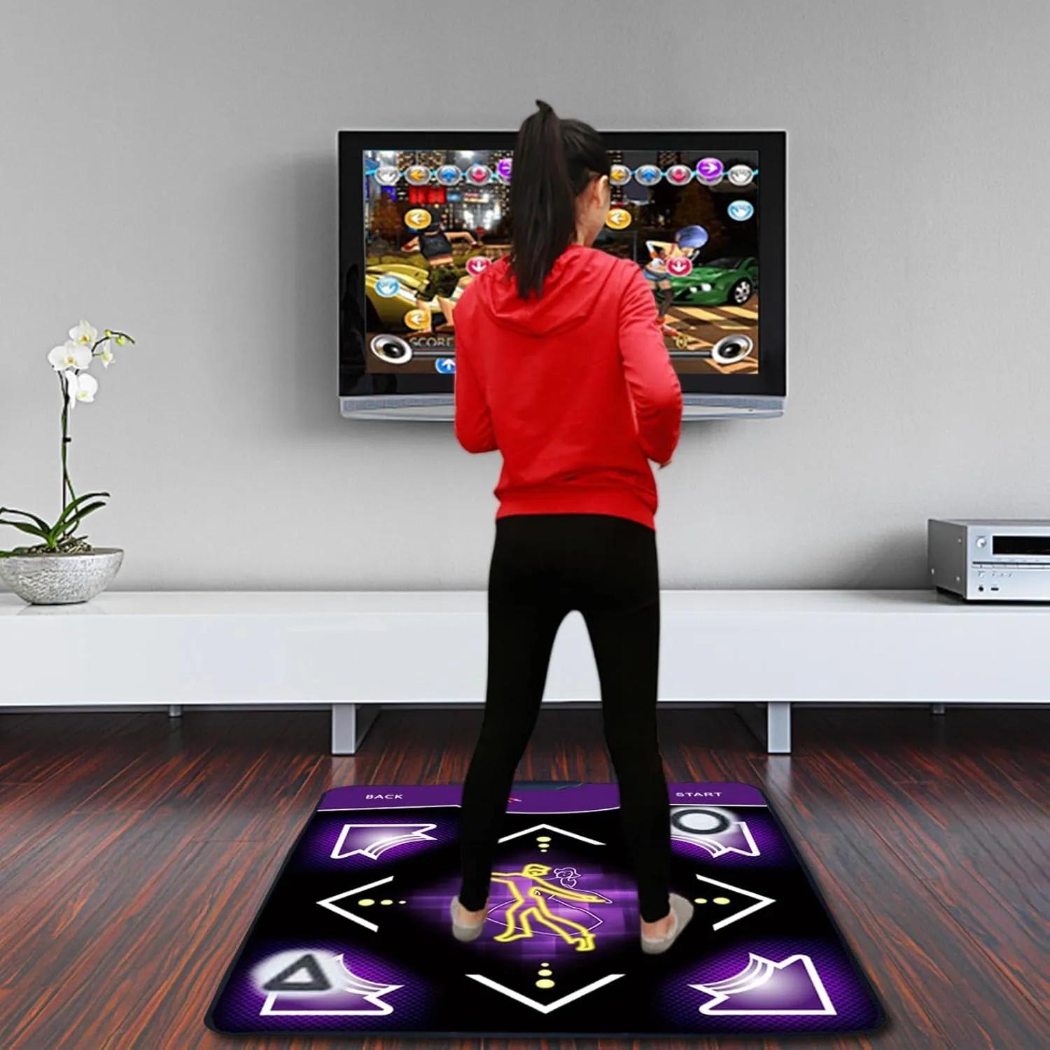 Dance Mat Dancing Toys Music Games Light-up Single Dance Mats Non-Slip Dancers Step Yoga Pads Sense Game for PC TV Gifts for 3 4 5 6 7 8 9 10  Year Old Girls (1pc)