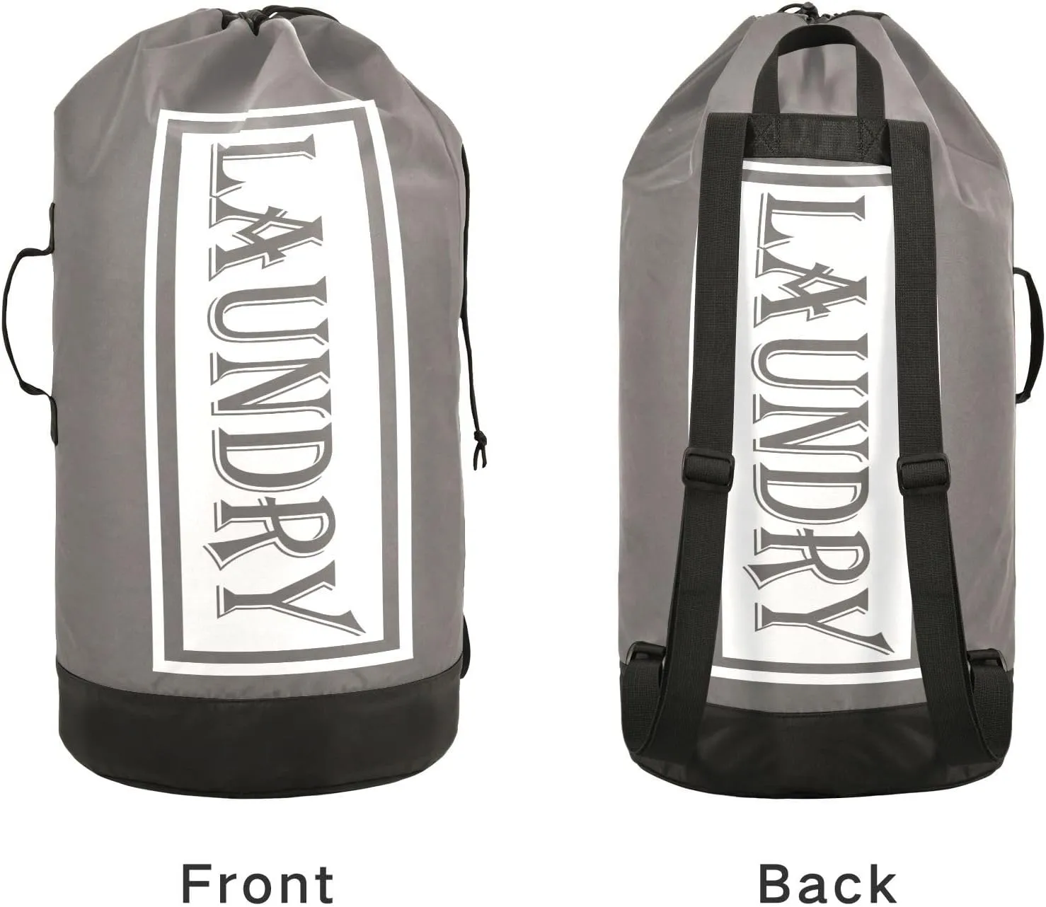 Dark Gray Nylon Travel Laundry Bag for Luggage Dirty Heavy Duty Dirty Clothes Organizer with Drawstring Closure & Shoulder Straps Drawstring Hamper Liner for College Dorm Factories Apartment