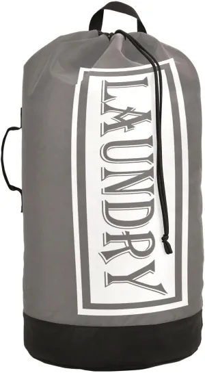 Dark Gray Nylon Travel Laundry Bag for Luggage Dirty Heavy Duty Dirty Clothes Organizer with Drawstring Closure & Shoulder Straps Drawstring Hamper Liner for College Dorm Factories Apartment