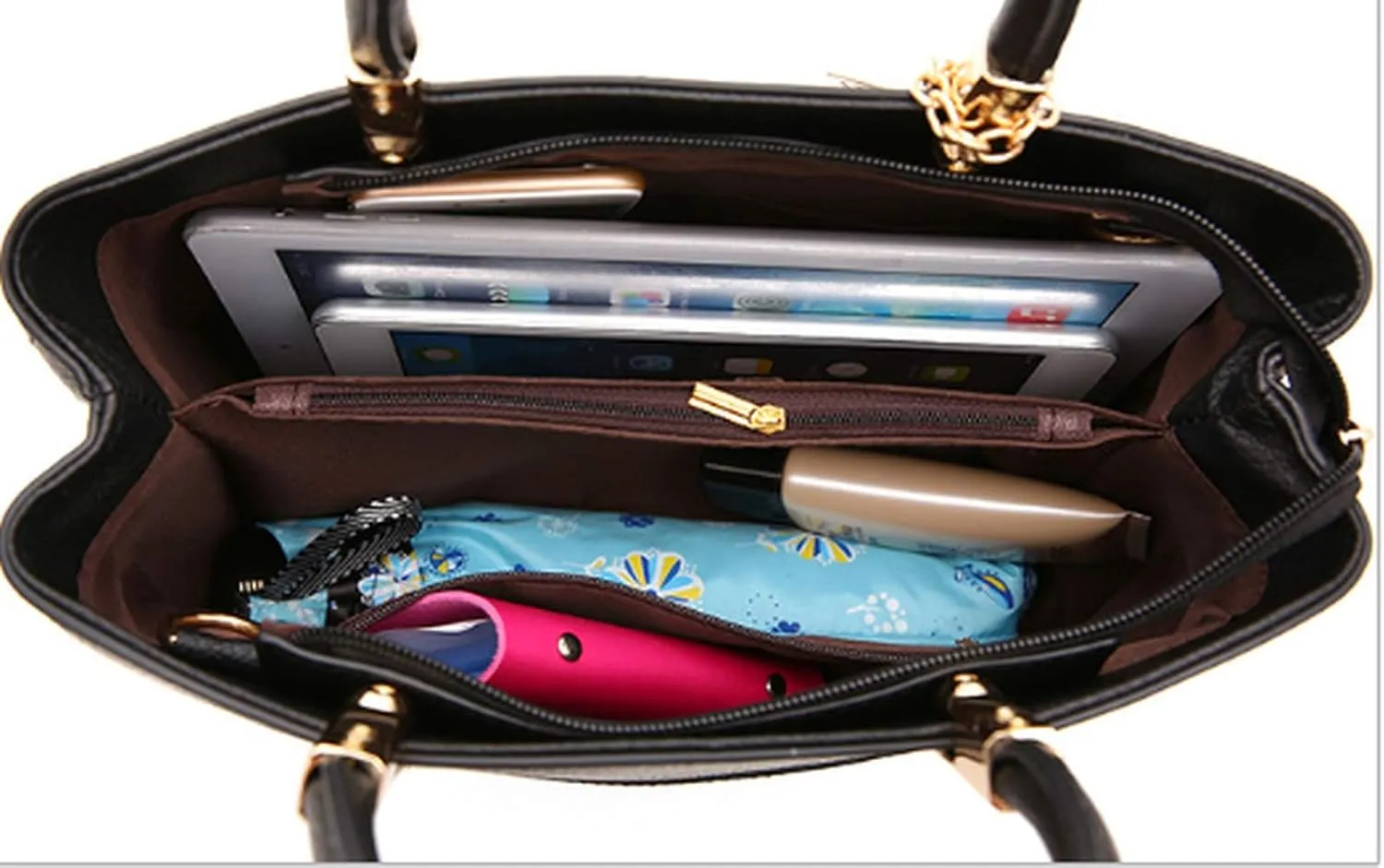 Dayfine Women's Handbag PU Pendant Elderly Large Capacity Shoulder Shopping Bag
