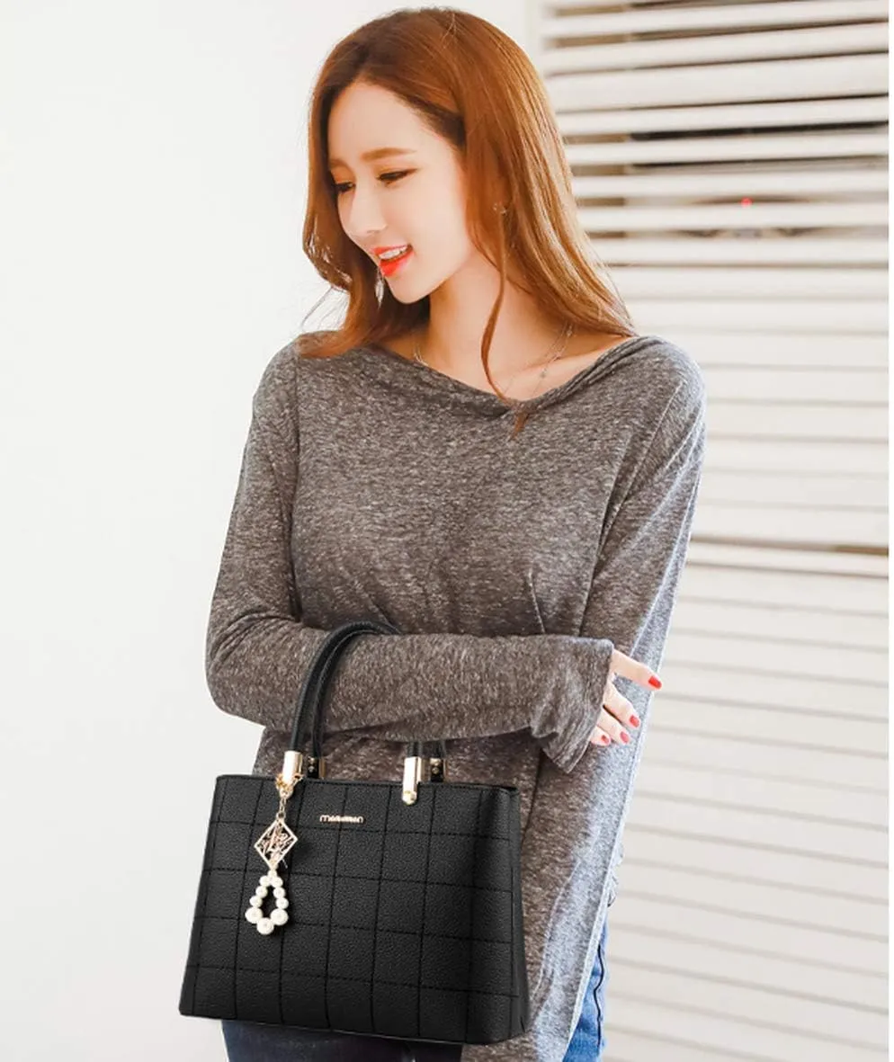 Dayfine Women's Handbag PU Pendant Elderly Large Capacity Shoulder Shopping Bag