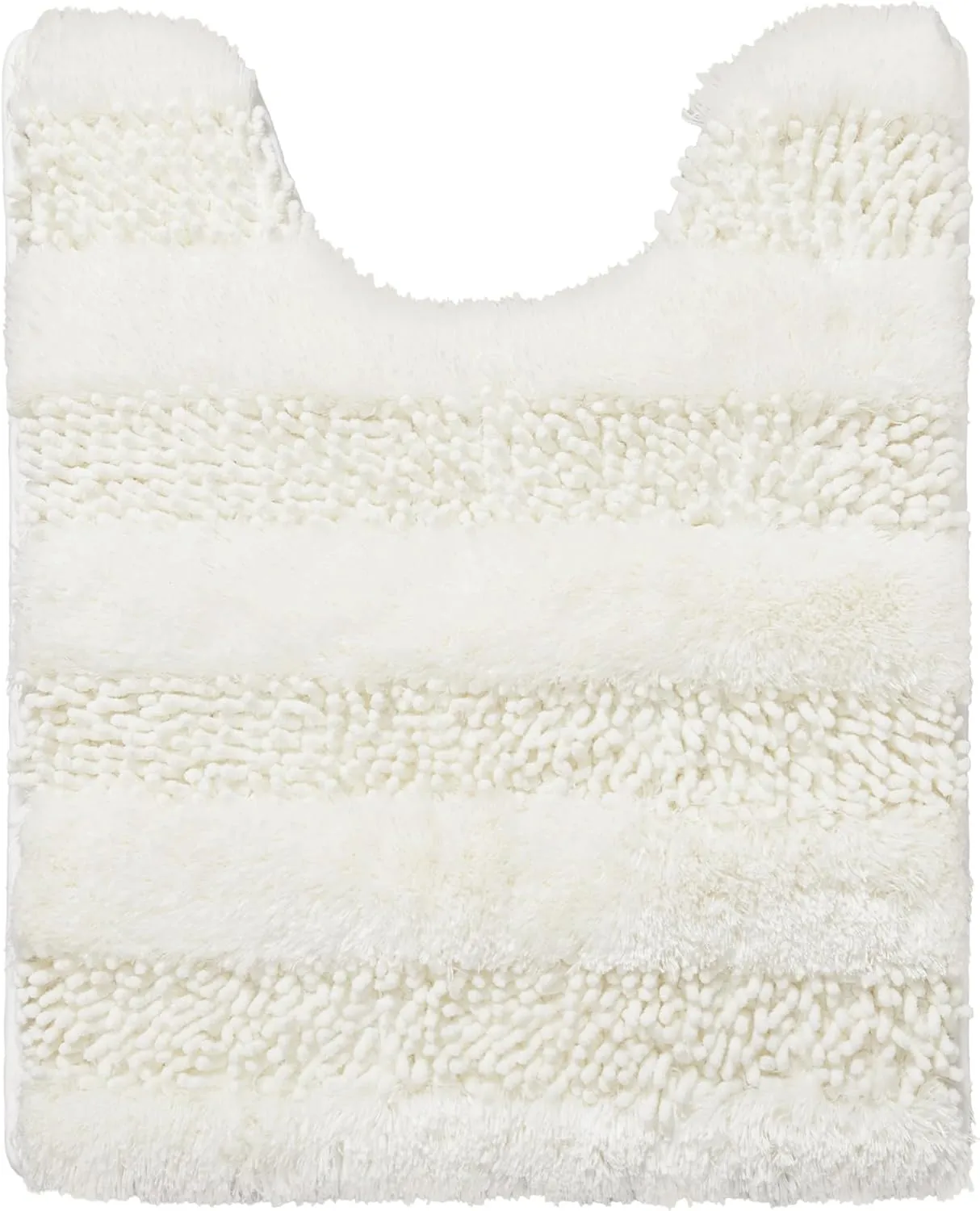 Deconovo Bath Mat, Designed Toilet Rugs U Shaped, Extra Soft Plush Bath Bathroom Rug, Absorbent Bath Mat，Bathroom Rugs Non Slip Washable, Thick Contour Bath Rugs (20 x 24, Ivory White)