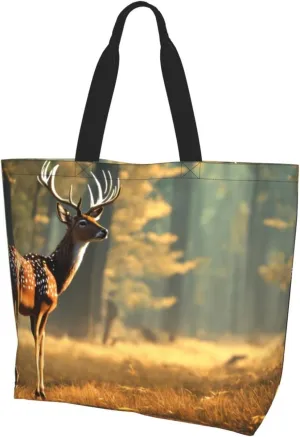 deer print Shoulder Handbag, Women Tote Purse, Large Capacity Shopping Bag, Top Handle Bag