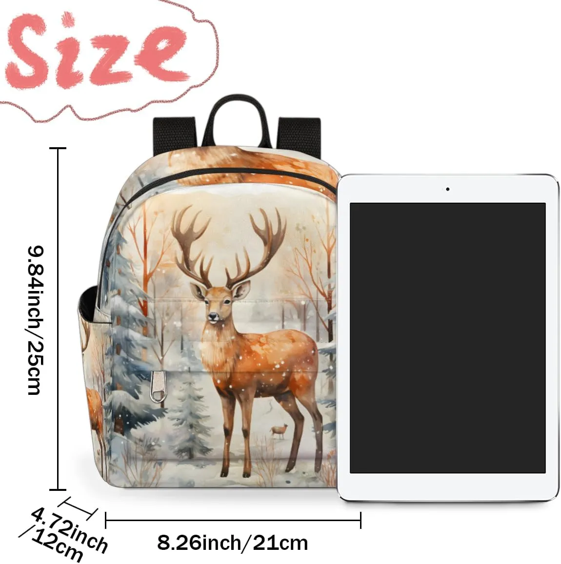 Deer Printing Mini Backpack Purse for Women Lightweight Shoulder Bag Women Shopping Backpack Small Backpacks Purse