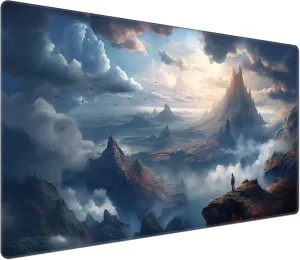 DEGDFSGR for MTG & TCG Playmat, 24 x 14 inches, Non-Slip Rubber Base, Commander Playmat, HD Cover for Magic The Gathering, High Mountains & Sea of Clouds