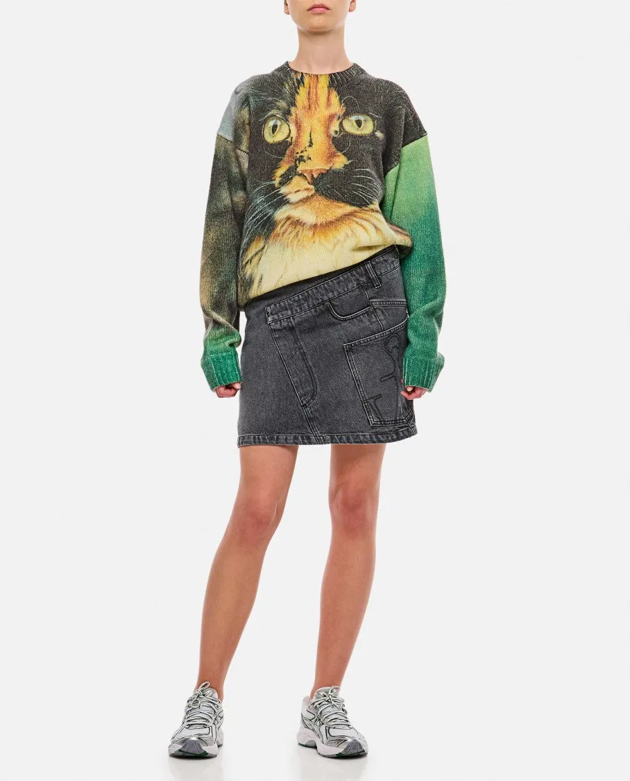 Denim Twisted Skirt