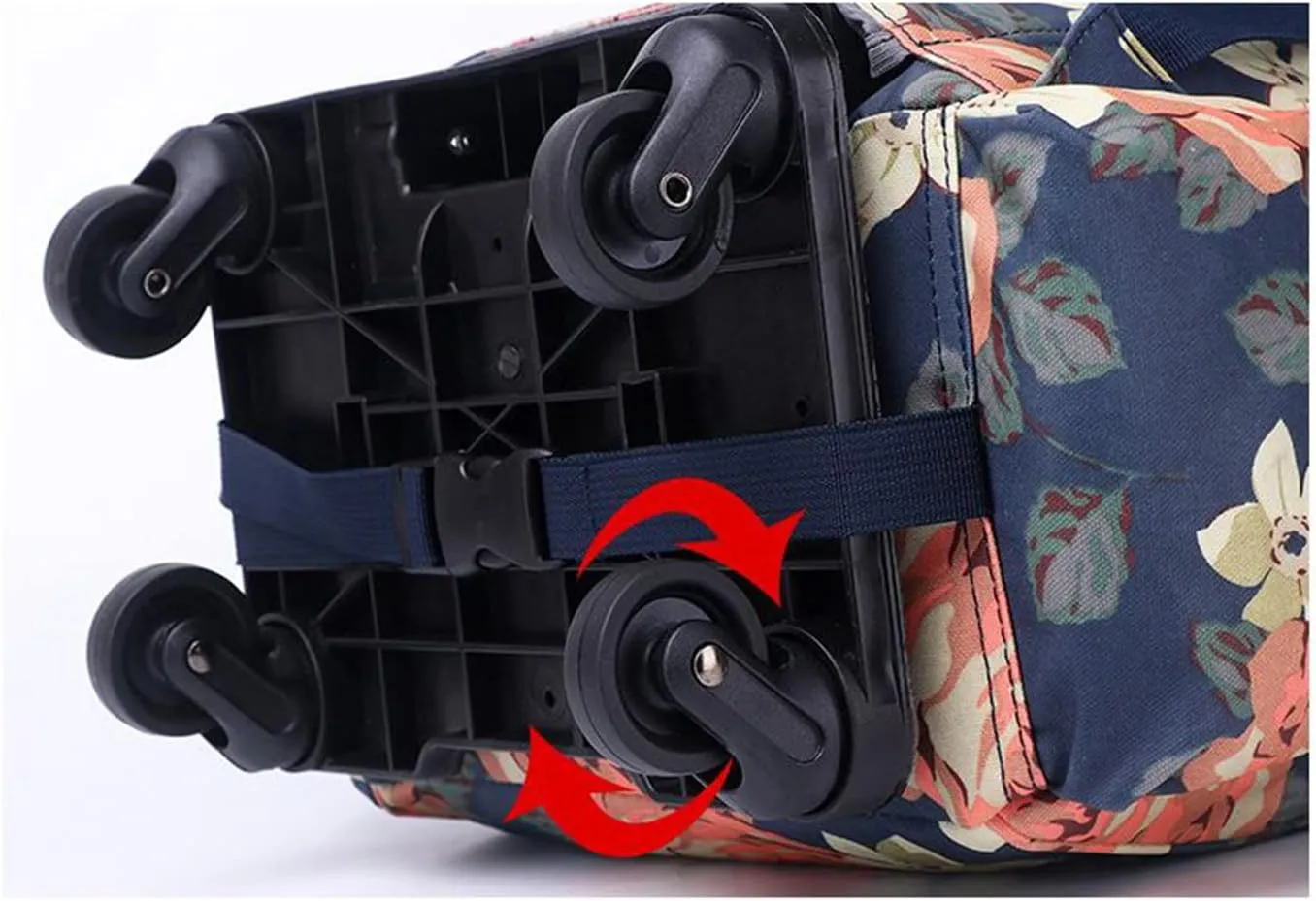 Detachable Shopping cart, Portable Travel Bag, Shopping Basket with Wheels（BLArose16）