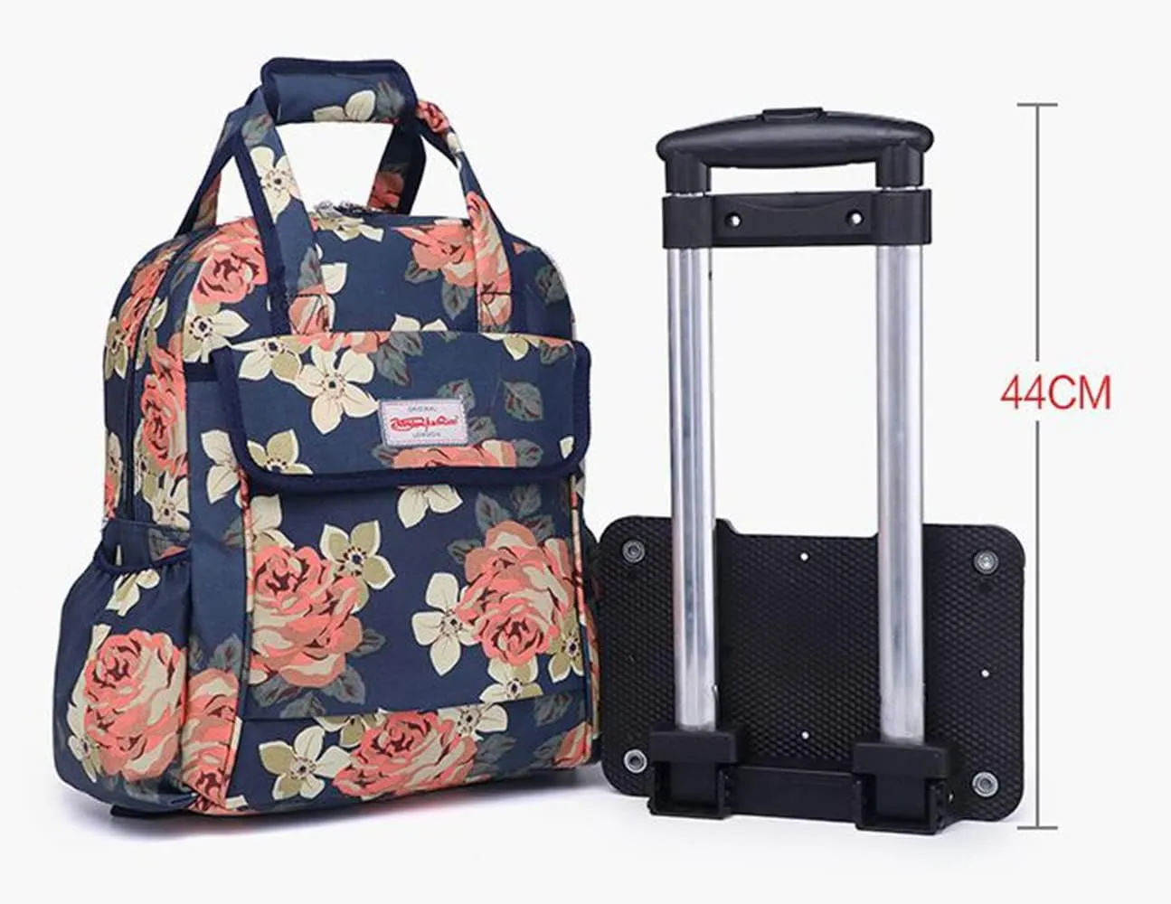 Detachable Shopping cart, Portable Travel Bag, Shopping Basket with Wheels（BLArose16）