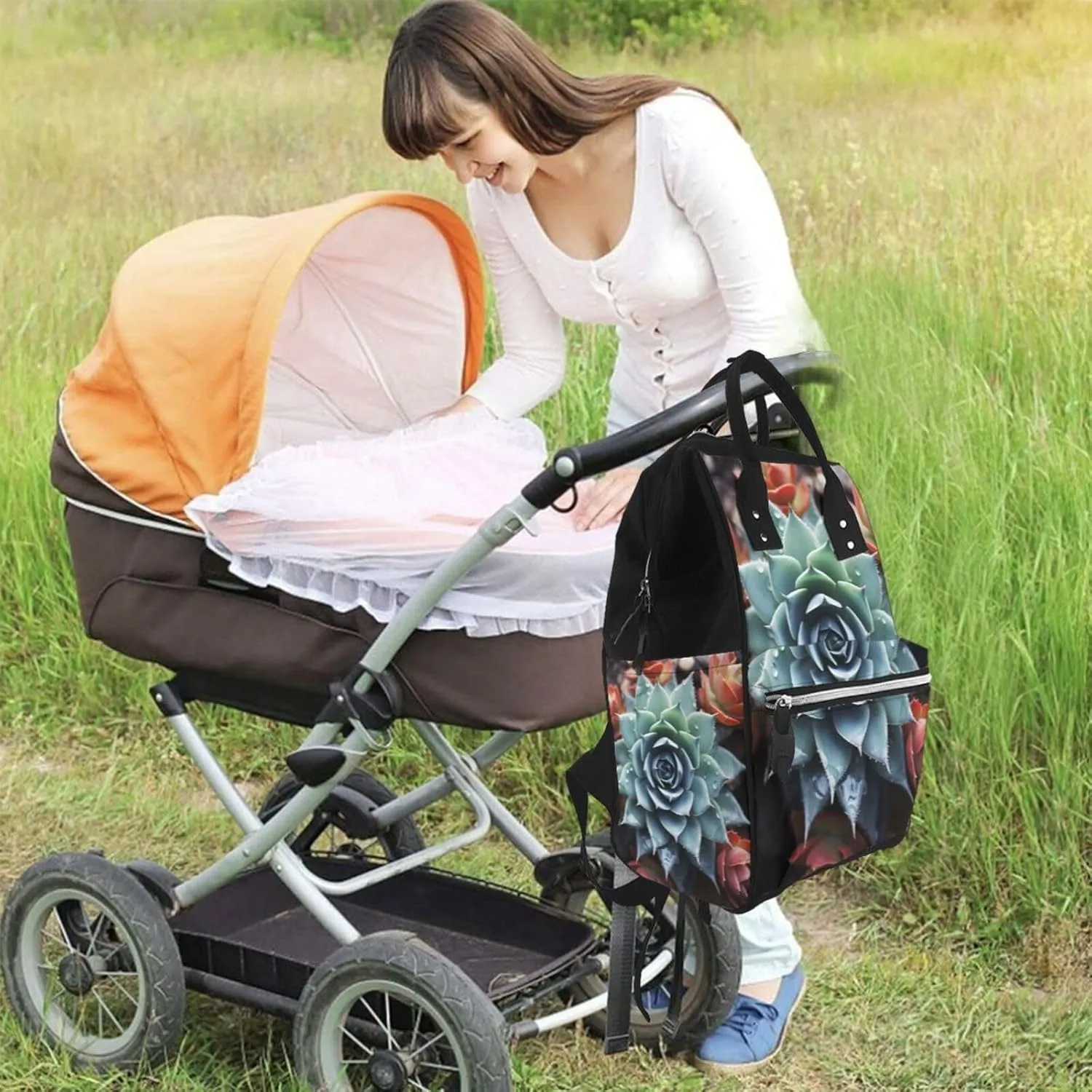 Diaper Bag Backpack Succulent Plant Nappy Backpack Maternity Baby Nappy Bag Changing Bags for Travel