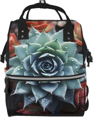 Diaper Bag Backpack Succulent Plant Nappy Backpack Maternity Baby Nappy Bag Changing Bags for Travel
