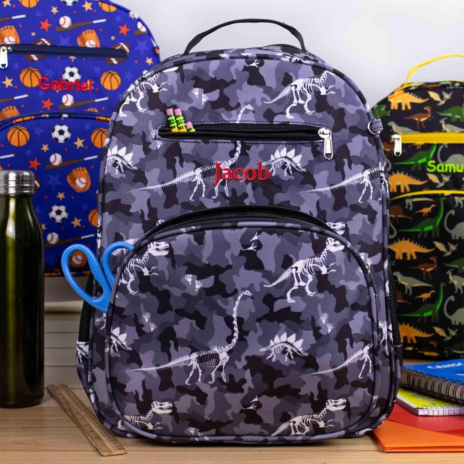 DIBSIES Personalized Adventure Collection Backpack (Camo Dinosaur)