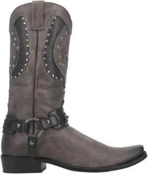 Dingo Mens War Eagle Studded Square Toe Pull On Casual Boots Mid Calf - Brown