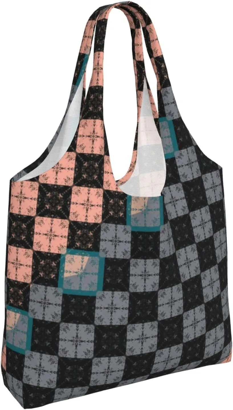 DKJlitter Fashion Canvas Tote Bag, Reusable Grocery Shopping Bag, Large capacity shopping bag Daily Utility Bag