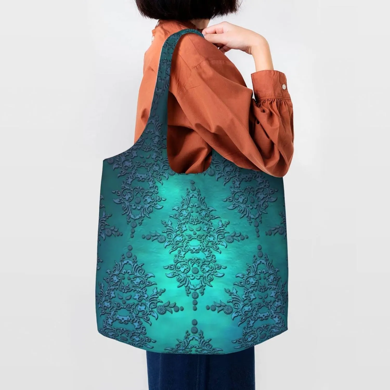 DKJlitter Fashion Canvas Tote Bag, Reusable Grocery Shopping Bag, Large capacity shopping bag Daily Utility Bag