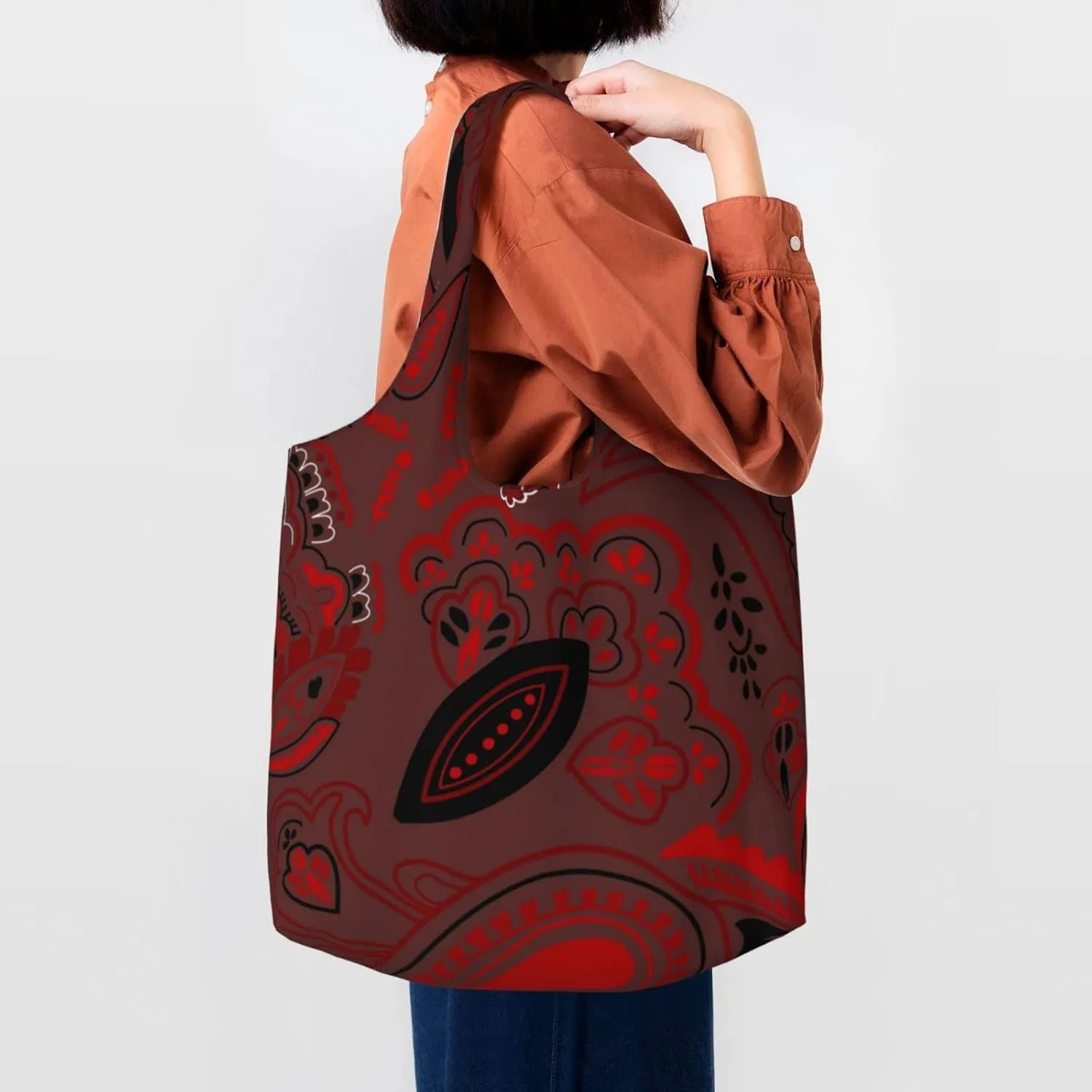 DKJlitter Fashion Canvas Tote Bag, Reusable Grocery Shopping Bag, Large capacity shopping bag Daily Utility Bag