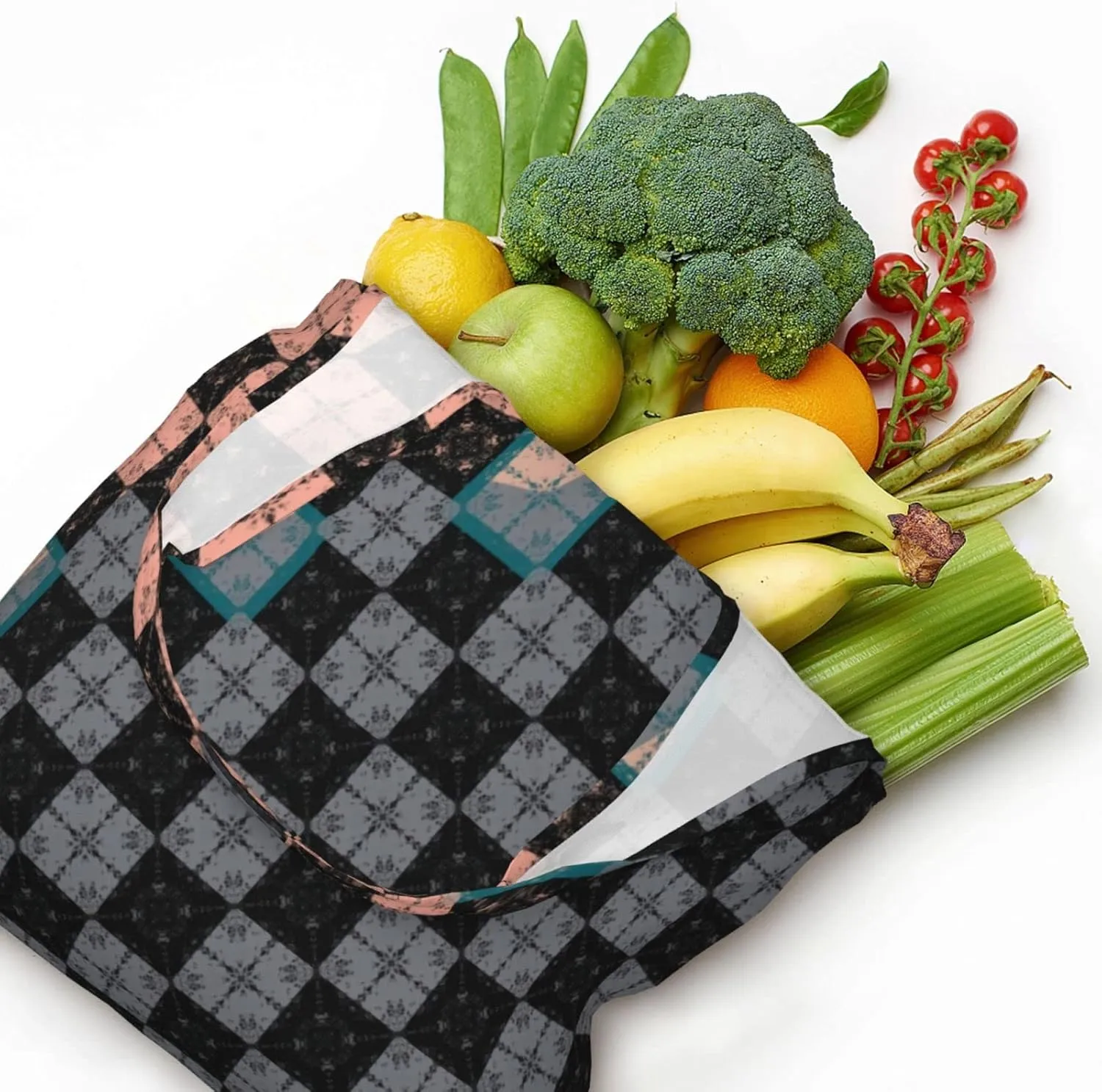 DKJlitter Fashion Canvas Tote Bag, Reusable Grocery Shopping Bag, Large capacity shopping bag Daily Utility Bag