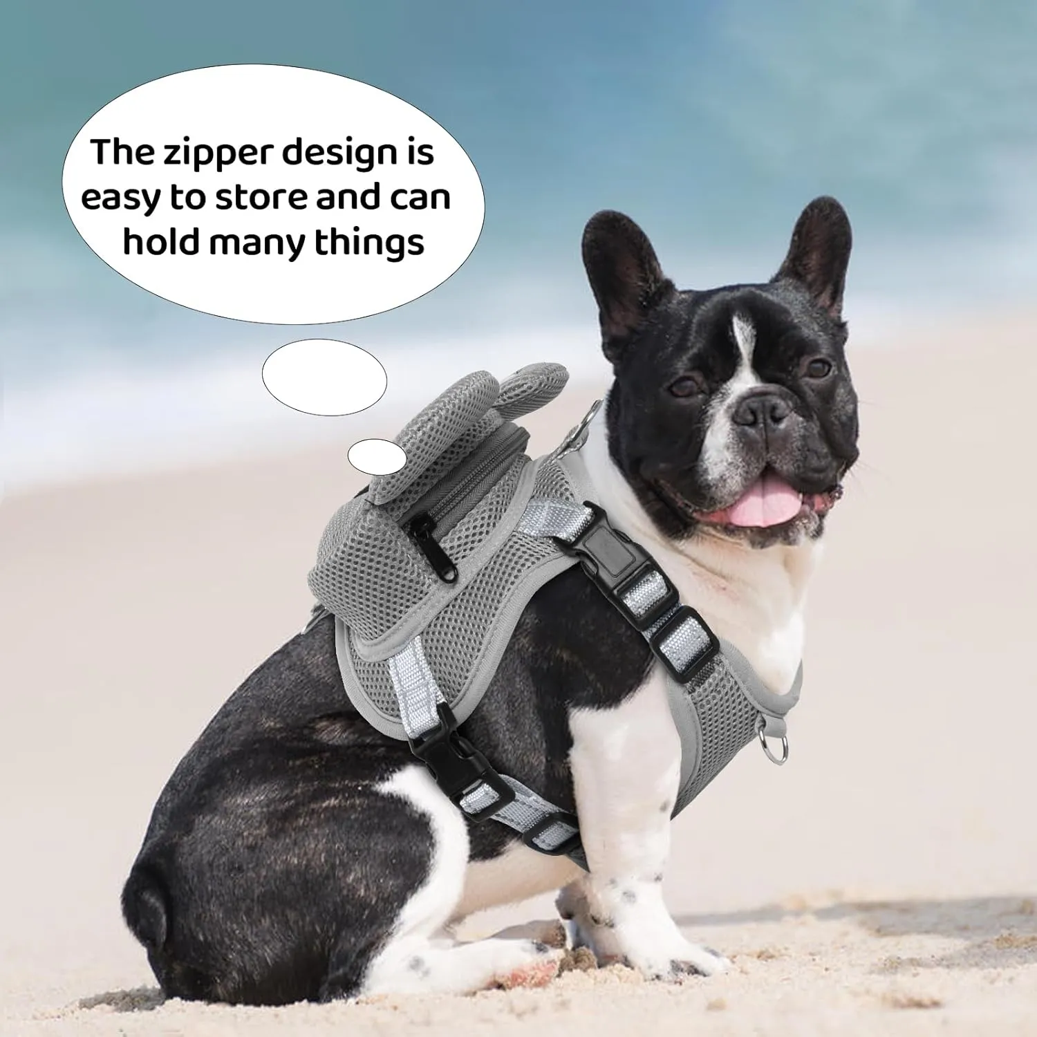 Dog Backpack Harness Dog Self Carrier Bag Adjustable No-Pull Pet Harness Vest Puppy Mesh Saddle Bag with D-Ring Cute Koala Backpack for Outdoor Travel Hiking Daily Walking Small Medium Dogs