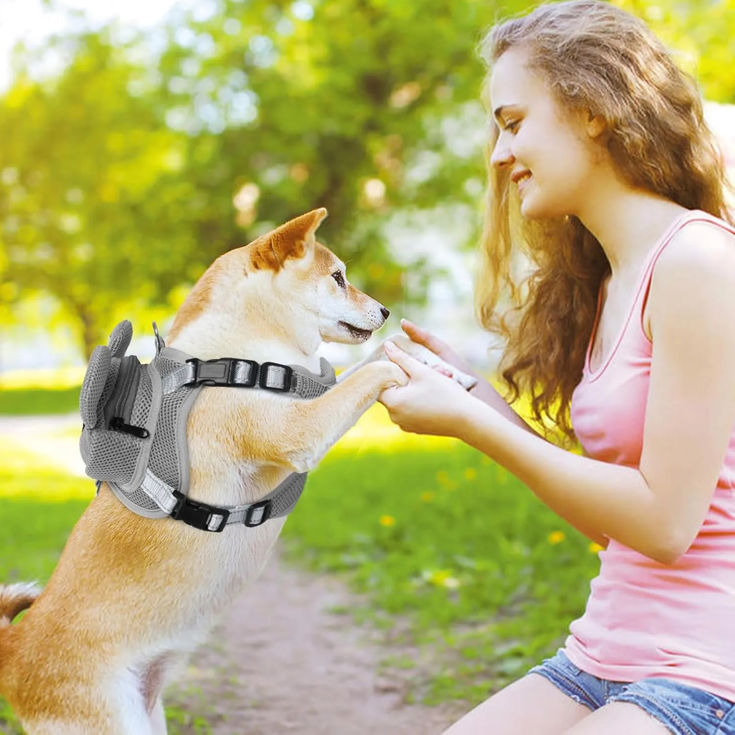 Dog Backpack Harness Dog Self Carrier Bag Adjustable No-Pull Pet Harness Vest Puppy Mesh Saddle Bag with D-Ring Cute Koala Backpack for Outdoor Travel Hiking Daily Walking Small Medium Dogs