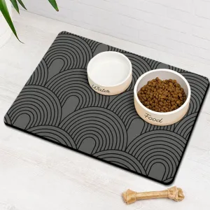 Dog Food Mats for Floors Absorbent, Pet Cat Food Mat - Quick Dry Dog Bowl Mats for Food and Water, Eco-Friendly Boho Pet Supplies
