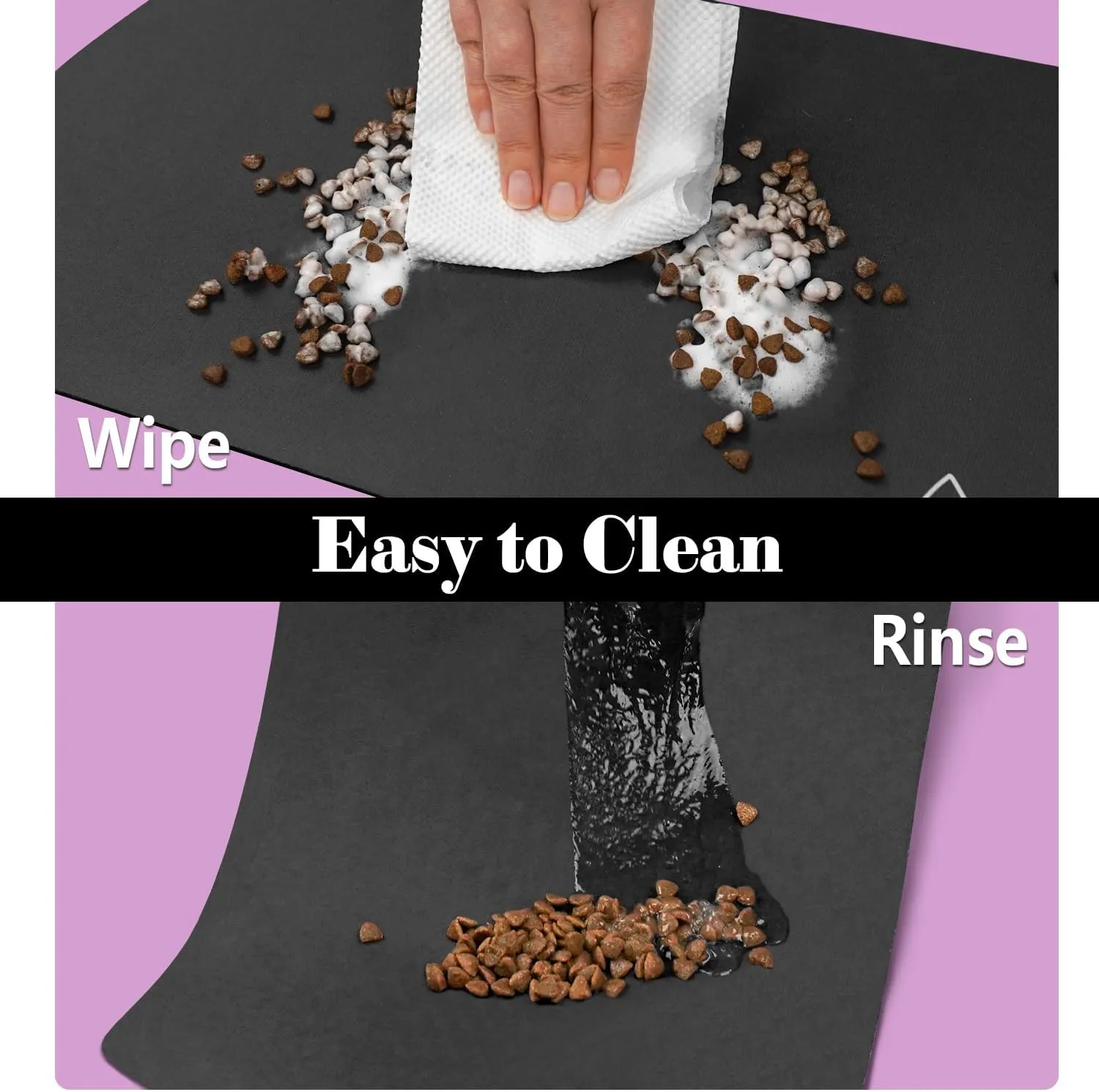Dog Food Mats for Floors Absorbent, Pet Cat Food Mat - Quick Dry Dog Bowl Mats for Food and Water, Eco-Friendly Boho Pet Supplies
