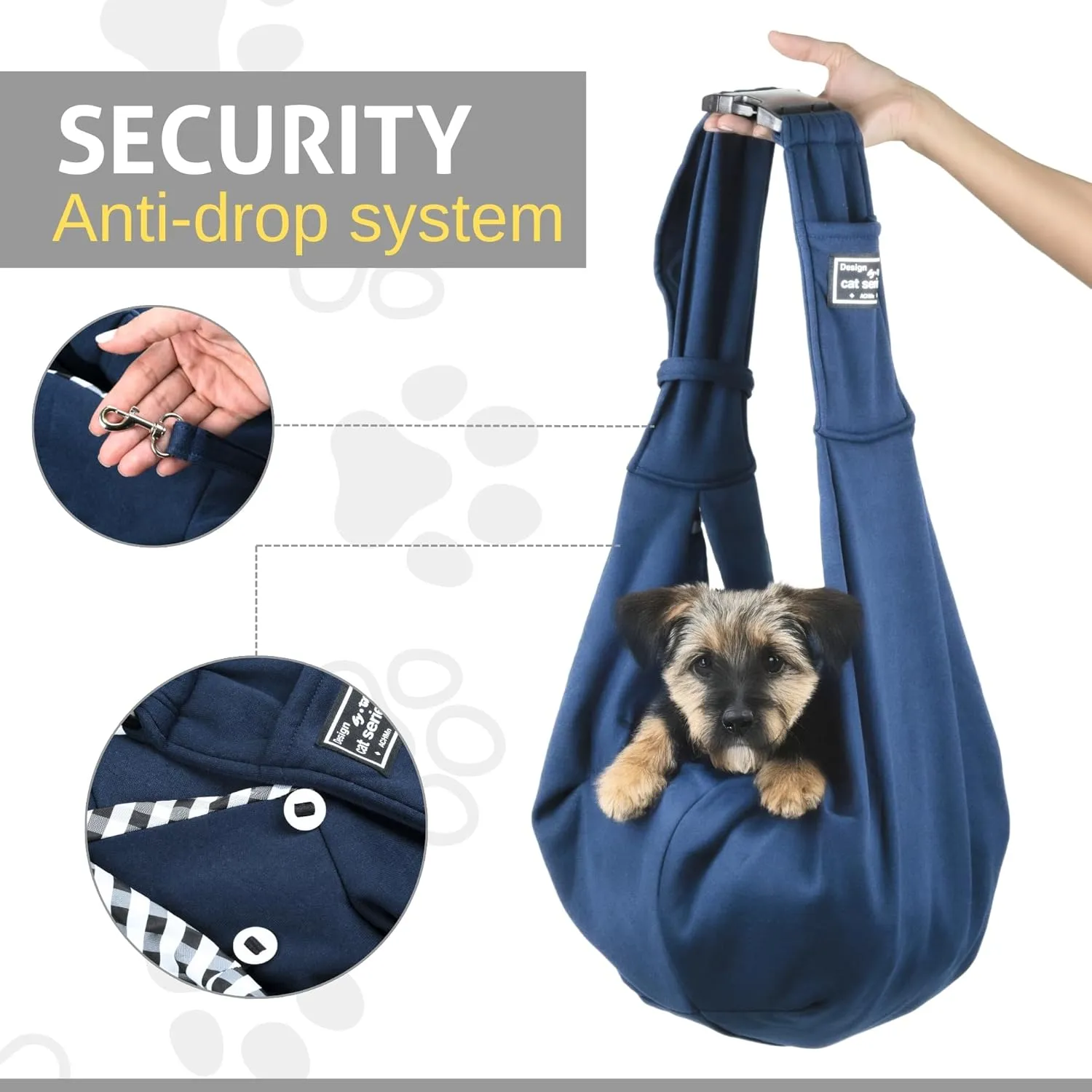 Dog Sling Carrier for Small Dogs & Cats - Reversible & Soft Pet Carrier, Adjustable Strap, Hands-Free Puppy Carrier for Dogs 0-15 lbs, Lightweight & Comfortable Sling for Travel, Walking & Outdoors