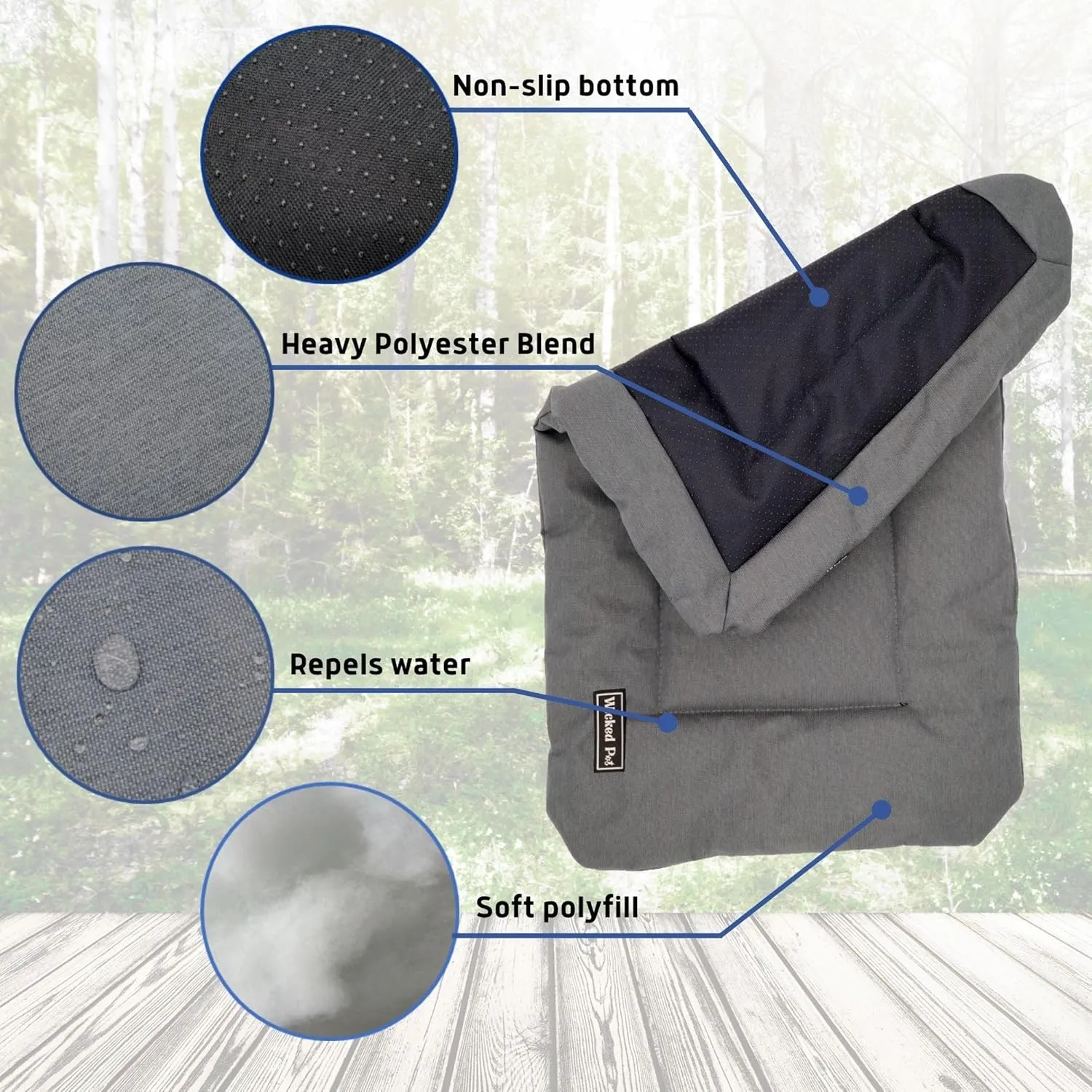 Dog Travel Mat | Heavy Waterproof Canvas | Large (36 x 24 x 1) Green | Up to 55 lbs
