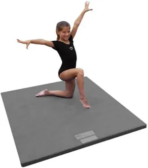 Dollamur 5'x10'x1-3/8" Gymnastics Mat, Black, Carpeted Mat for Tumbling and Cheerleading, FLEXI-Roll®