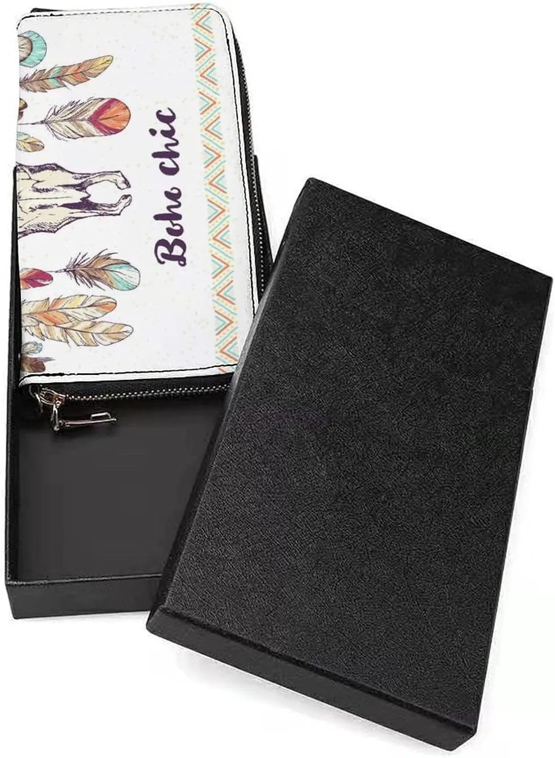 Donnapink Long Clutch Wallet, Long Handbag with Wristlet Strap, PU Leather Zip Purse