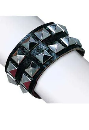 Double Studded Faux Leather Wrist Cuff