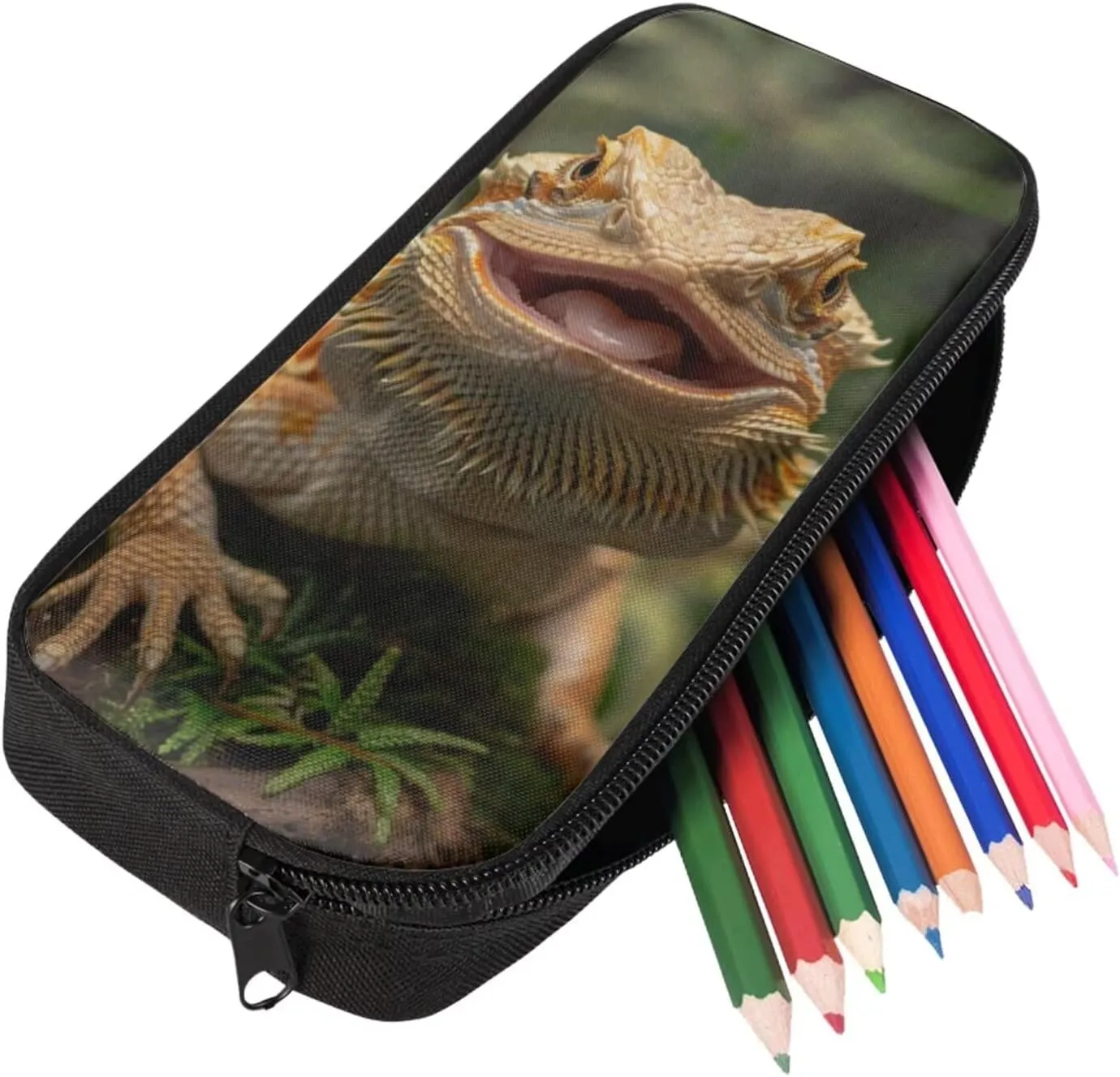 Dragon Lizard Backpack for Boys Kids Backpack with Lunch Box and Big Pencil Case 3PC Set Large Capacity Bookbag for Middle School Boys Casual Daypack Backpacks Sturdy 17 inch Sturdy School Bag