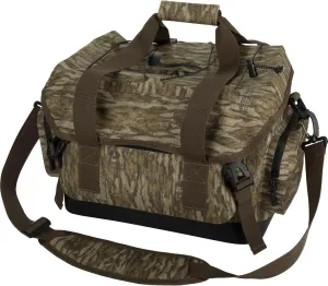 Drake Waterfowl Hunting Camo Waterproof Blind Gear Bag w/Multiple Interior Pockets Adjustable Shoulder Padded Strap, Mossy Oak Bottomland, Medium