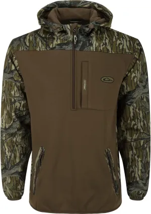 Drake Waterfowl Men's MST Endurance Soft Shell Camo Hunting Warm Quarter-Zip Hoodie with Chest Pocket & 2 Hip Zipper Pockets