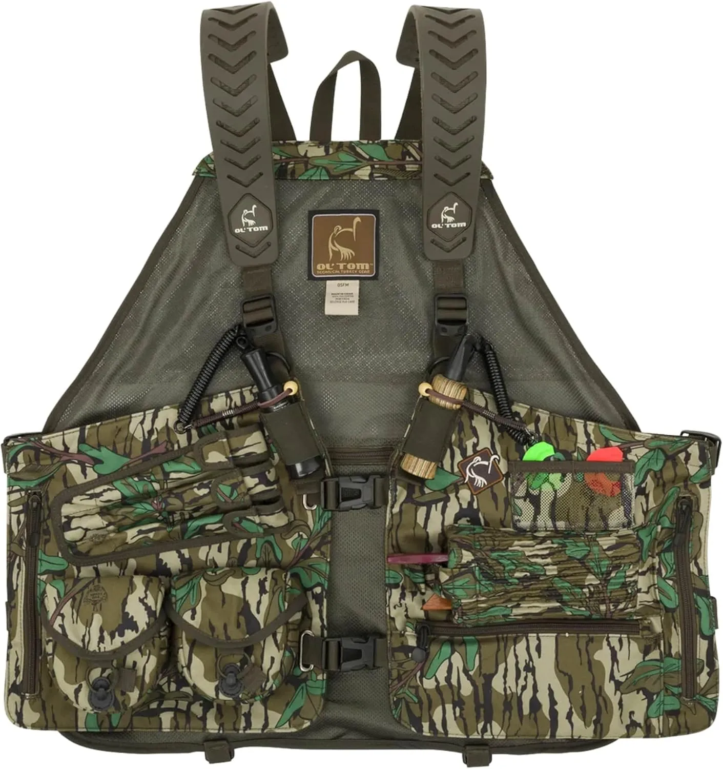 Drake Waterfowl Ol’Tom Time & Motion Gunslinger Adjustable Turkey Vest for Hunting, Mossy Oak Camo