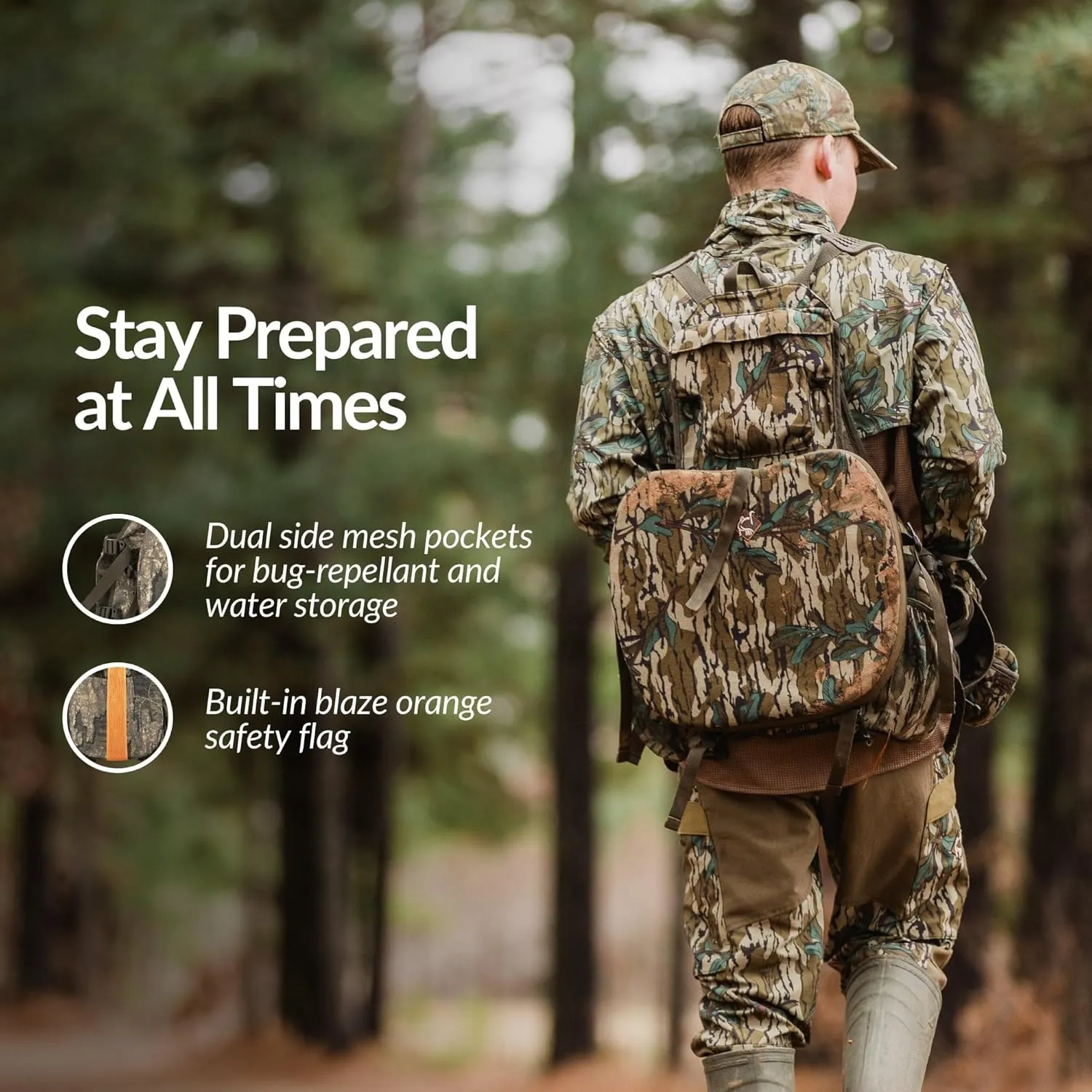 Drake Waterfowl Ol’Tom Time & Motion Gunslinger Adjustable Turkey Vest for Hunting, Mossy Oak Camo