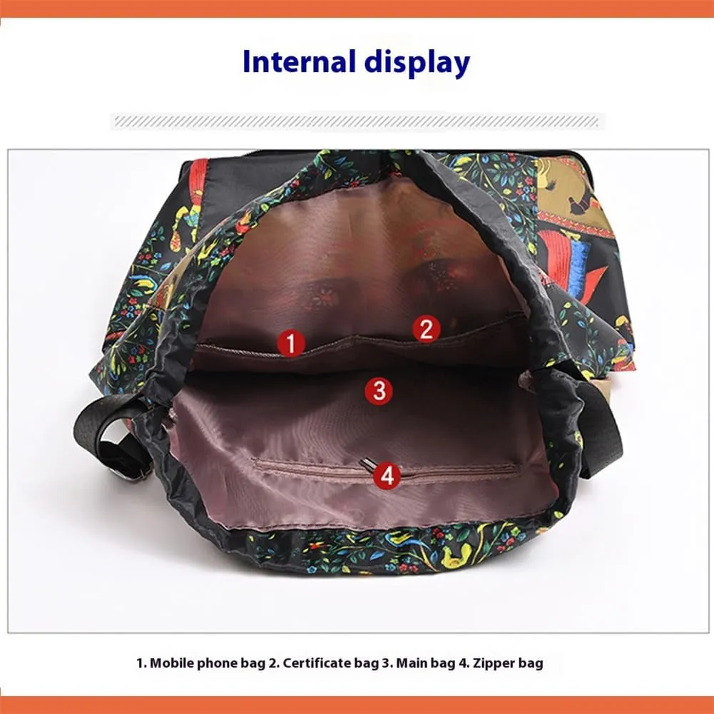 Drawstring Foldable Large Capacity Dry-wet Separation Travel Sports Backpack,Waterproof Lightweight Drawstring Gym Bag (2Pcs-c)