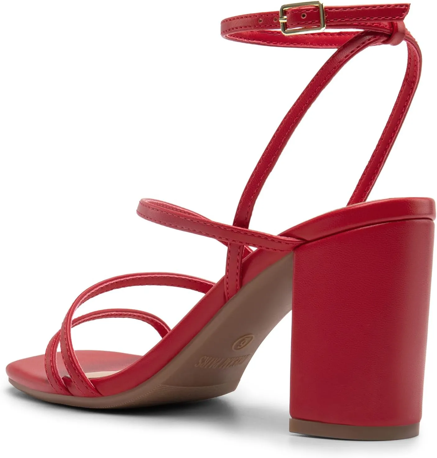 DREAM PAIRS Women's Heels Chunky Block Strappy Square Open Toe Ankle Buckle Heeled Sandals Wedding Party Dress Shoes Indie