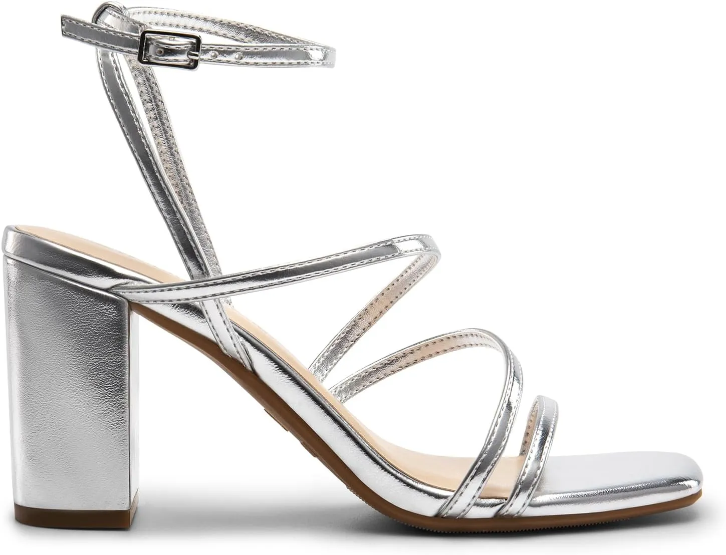 DREAM PAIRS Women's Heels Chunky Block Strappy Square Open Toe Ankle Buckle Heeled Sandals Wedding Party Dress Shoes Indie
