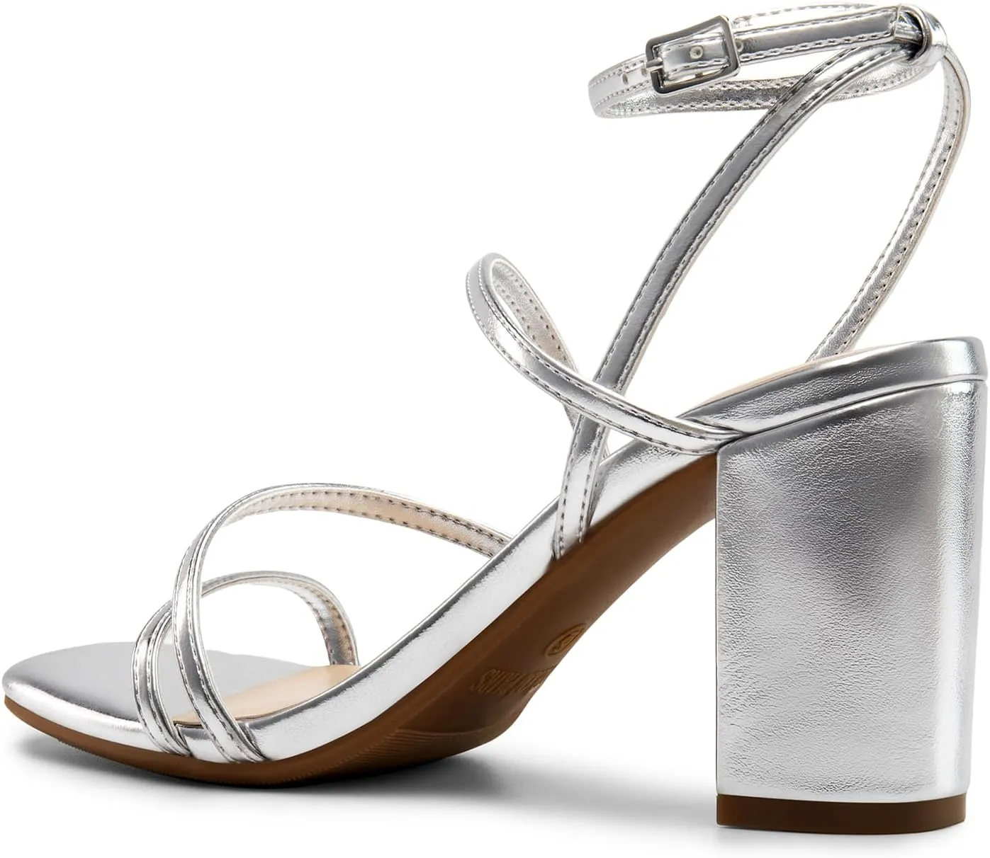 DREAM PAIRS Women's Heels Chunky Block Strappy Square Open Toe Ankle Buckle Heeled Sandals Wedding Party Dress Shoes Indie