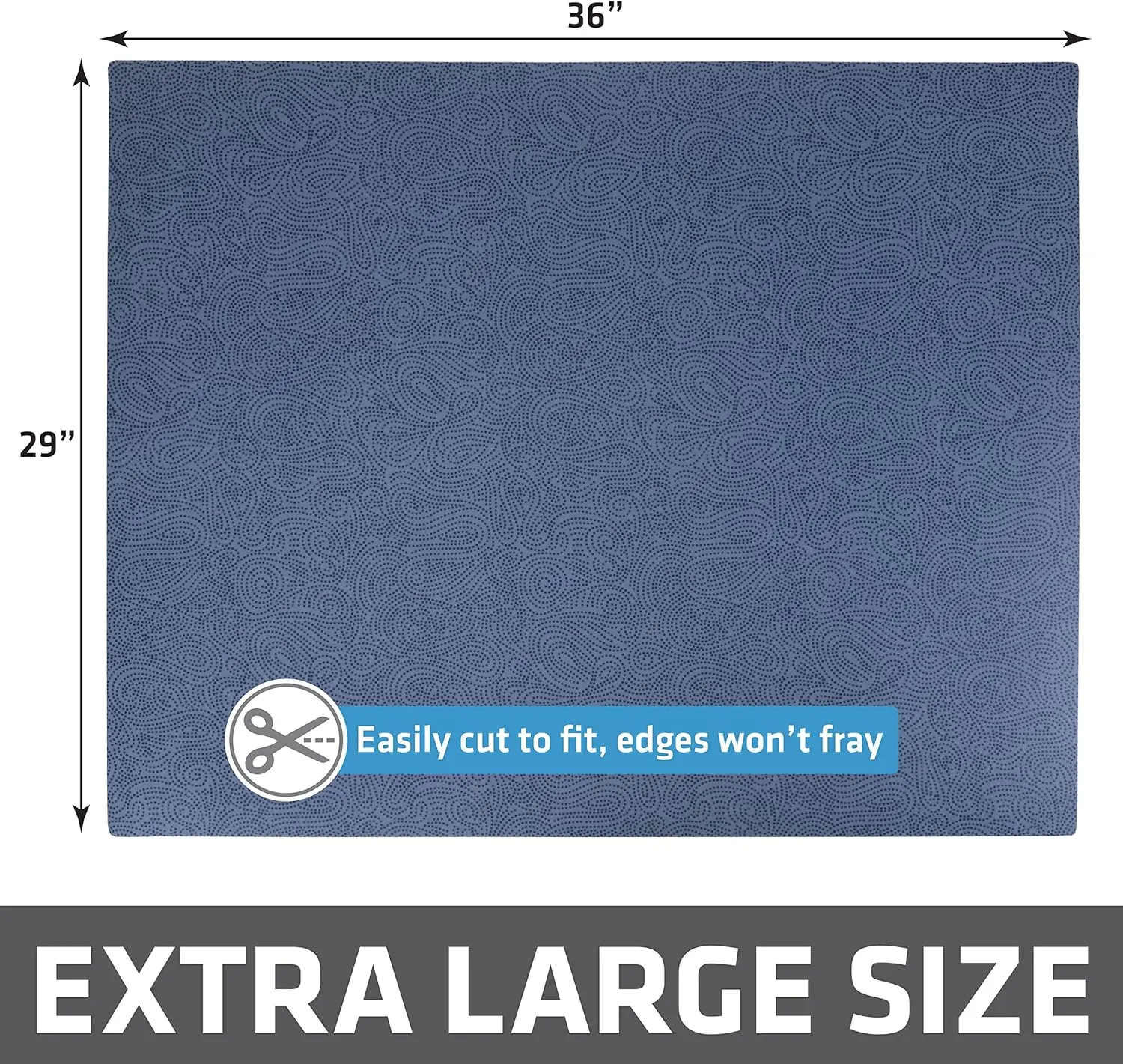 Drymate Original Cat Litter Mat, Contains Mess from Box, Protects Floors, Urine-Proof, Machine Washable, Soft on Kitty Paws, Absorbent, Waterproof (USA Made, Recycled Content) (29”x36”)(Blue Stucco)
