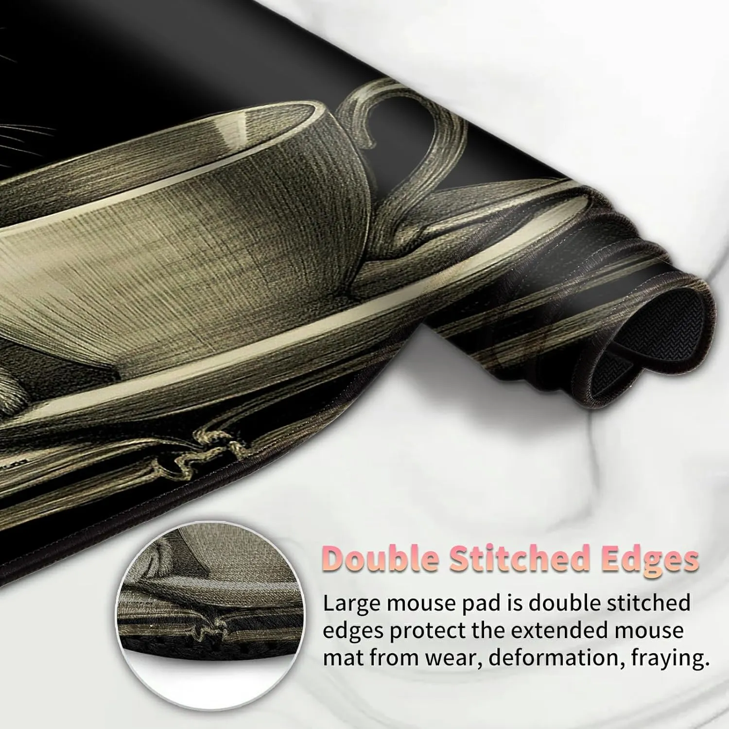 Duel Playma for DTCG, Card Game Mat Non-Slip Rubber Base and Stitched, 24 x 14 in TCG Play Mat with Zones for CCG and Other Card Games, Cat Art Painting