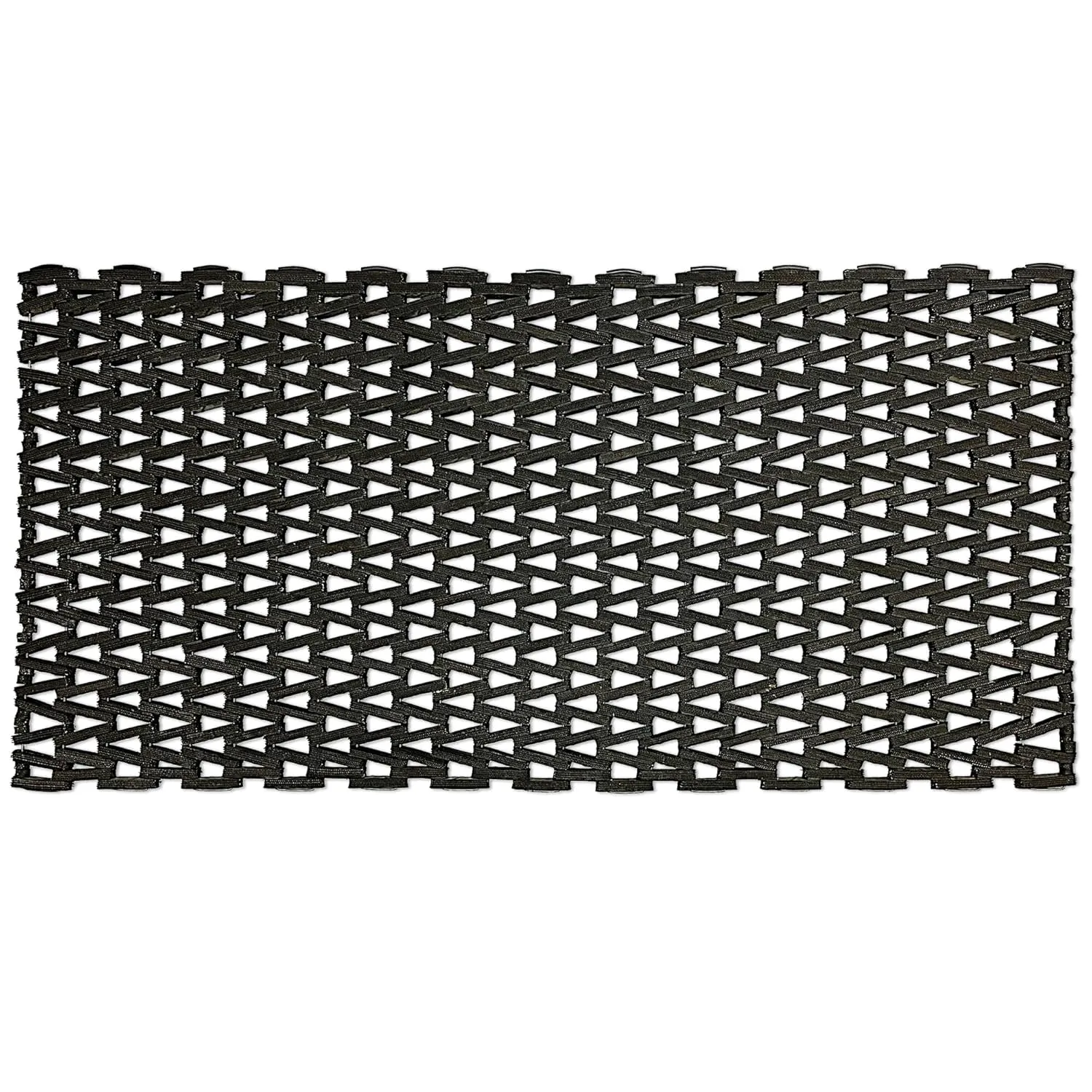 Durable Durite Recycled Tire-Link Outdoor Entrance Mat, Herringbone Weave, 24" x 48", Black